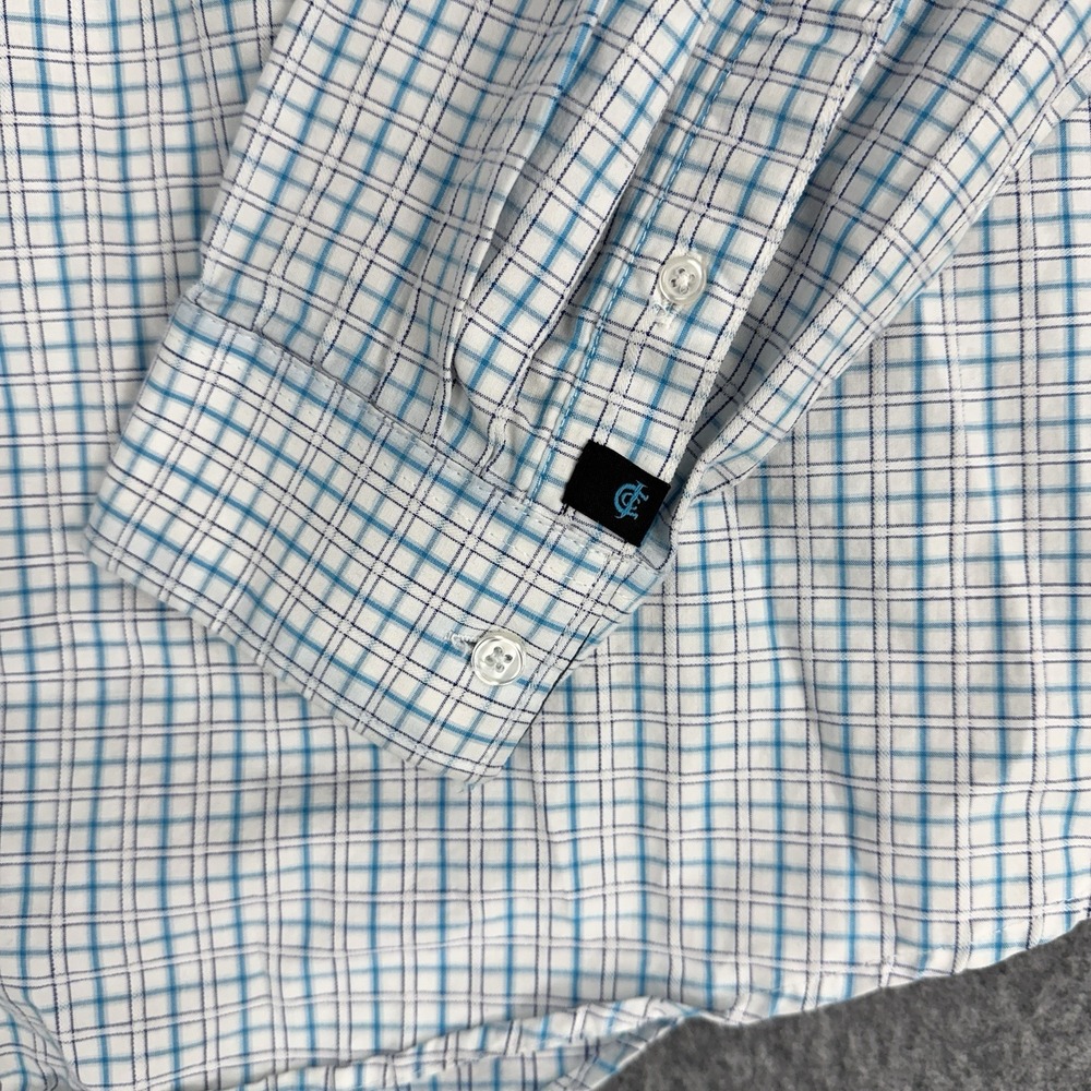 Cody James Core Plaid Button Up Stretch White Blue Mens‎ XXL - Picture 3 of 10